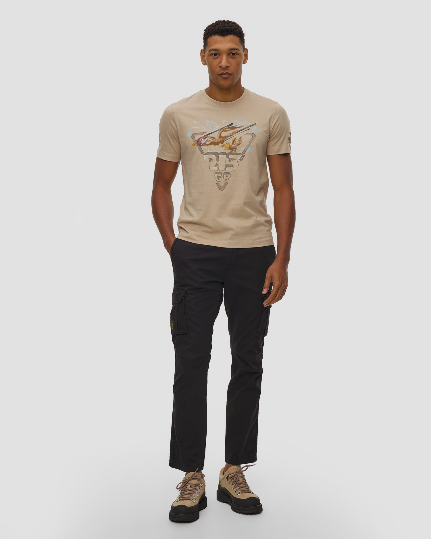 Tricou din bumbac pentru bărbați Aeronautica Militare cu imprimeu
