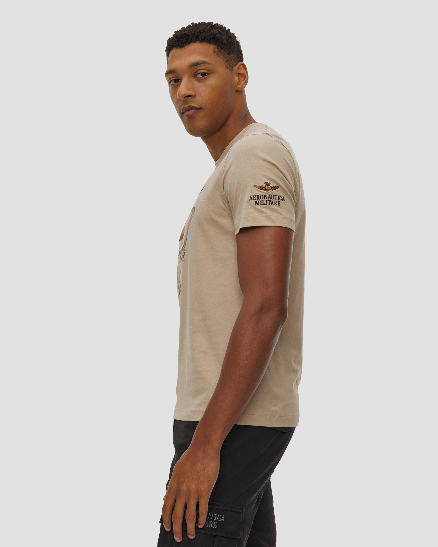 Tricou din bumbac pentru bărbați Aeronautica Militare cu imprimeu