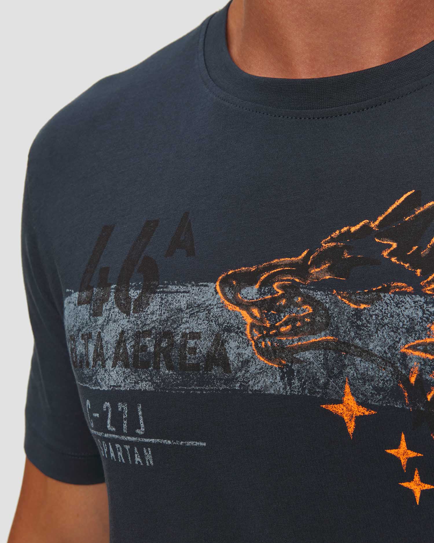 Aeronautica Militare Herren-T-Shirt mit Aufdruck und Stickerei