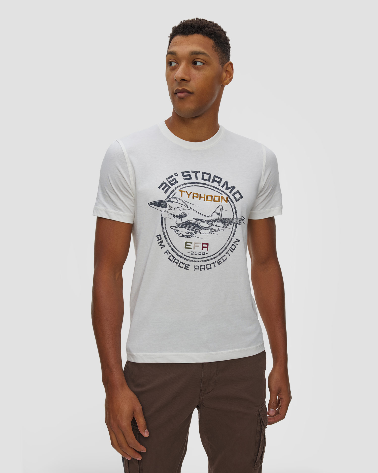 Tricou din bumbac pentru bărbați Aeronautica Militare cu imprimare