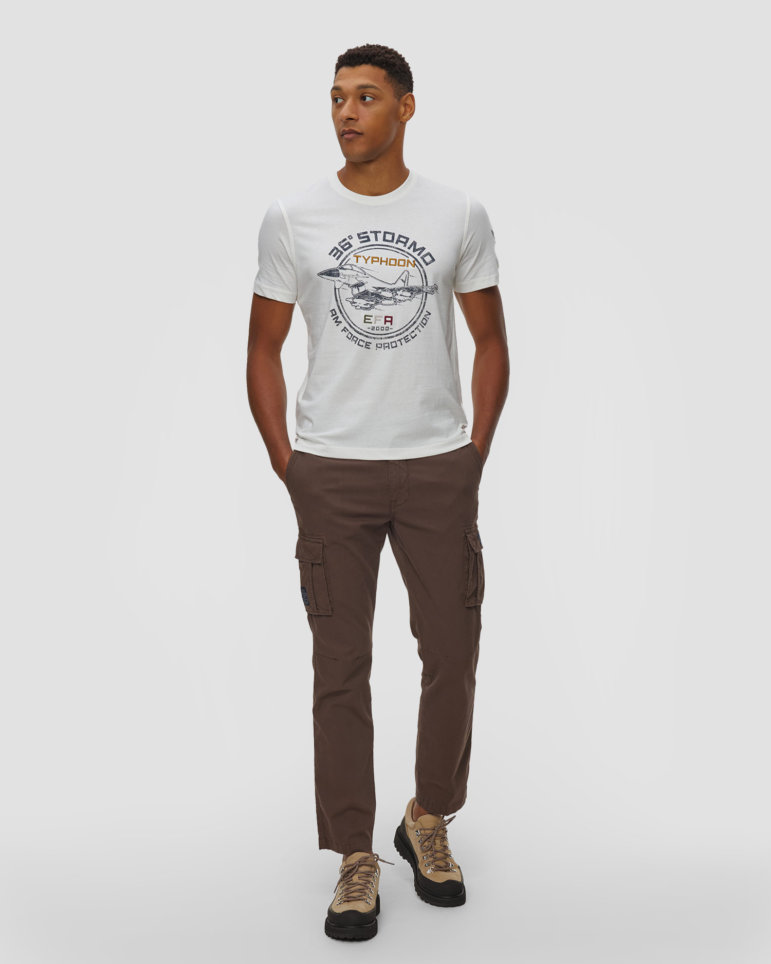 Tricou din bumbac pentru bărbați Aeronautica Militare cu imprimare