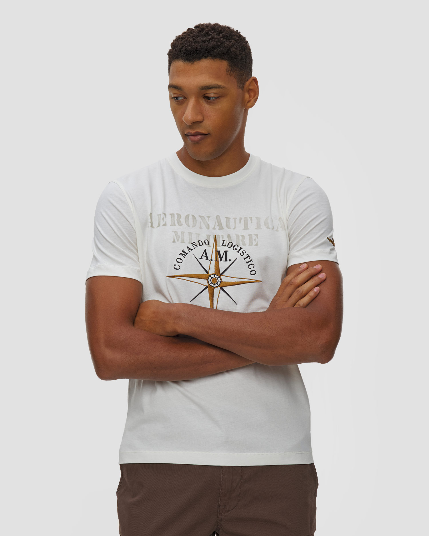 Tricou din bumbac pentru bărbați Aeronautica Militare cu imprimeu