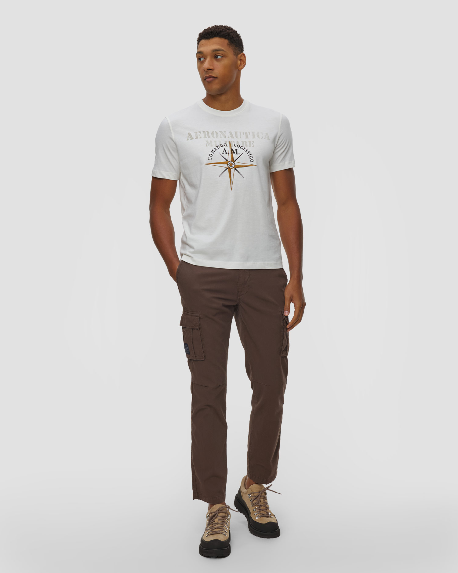 Tricou din bumbac pentru bărbați Aeronautica Militare cu imprimeu