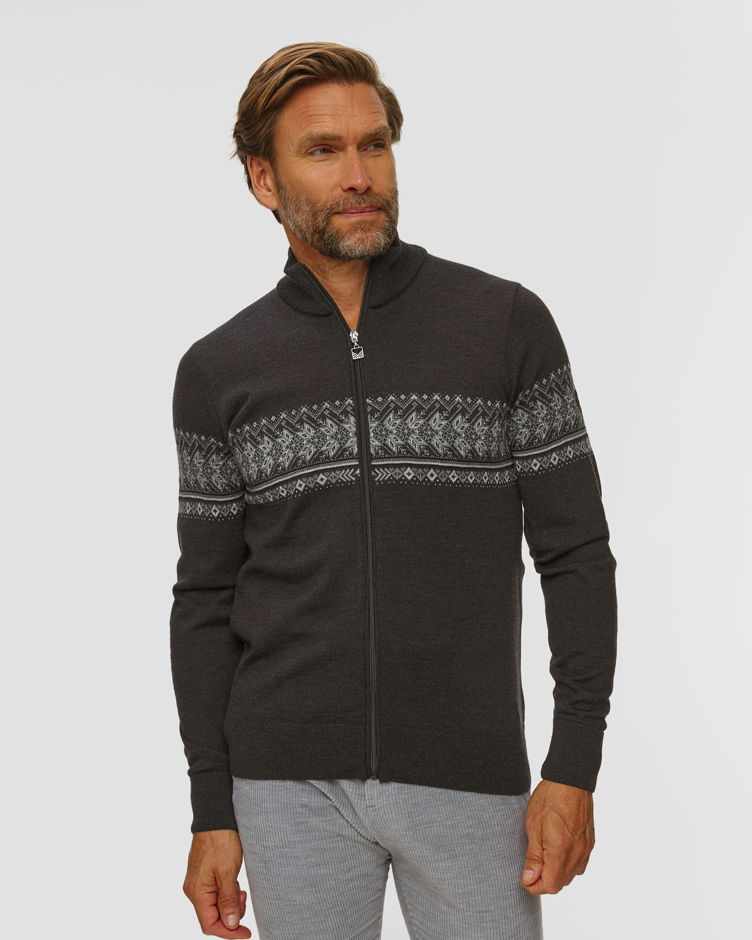 Maglione in lana con cerniera da uomo Dale of Norway Hovden