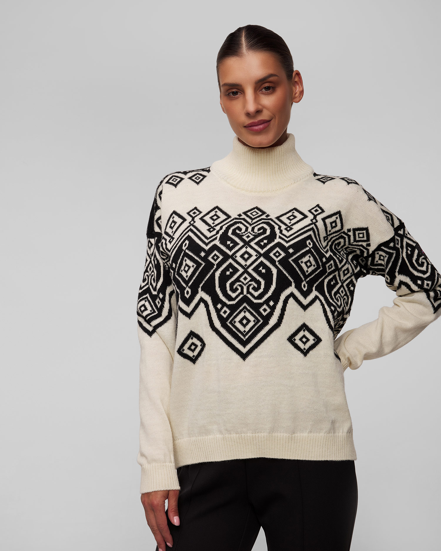 Maglione bianco di lana da donna Dale of Norway Falun