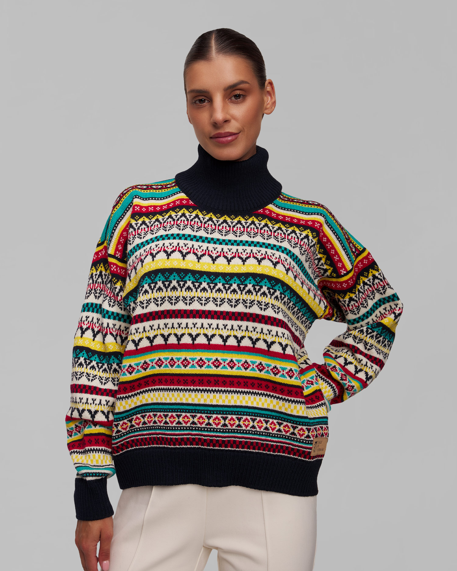 Maglione a collo alto di lana da donna Dale of Norway Utsira