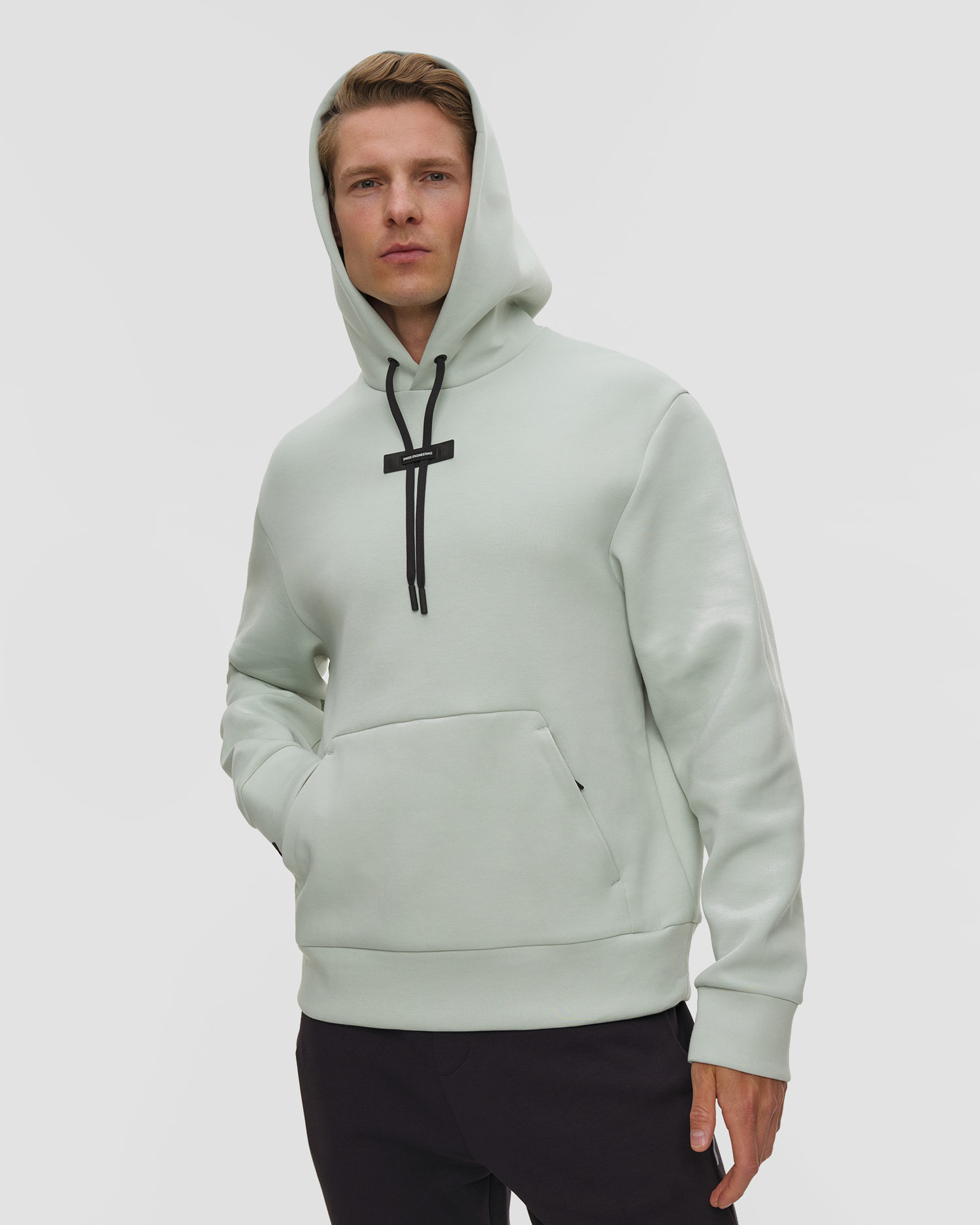 Pánska tepláková mikina On Focus Tech Hoodie zelená, Farba-Vzor: Zielony