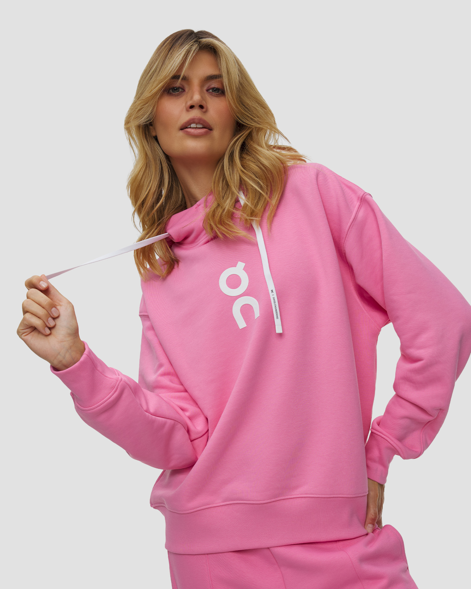 Felpa con cappuccio da donna On Club Hoodie, Colore/Disegno: Różowy