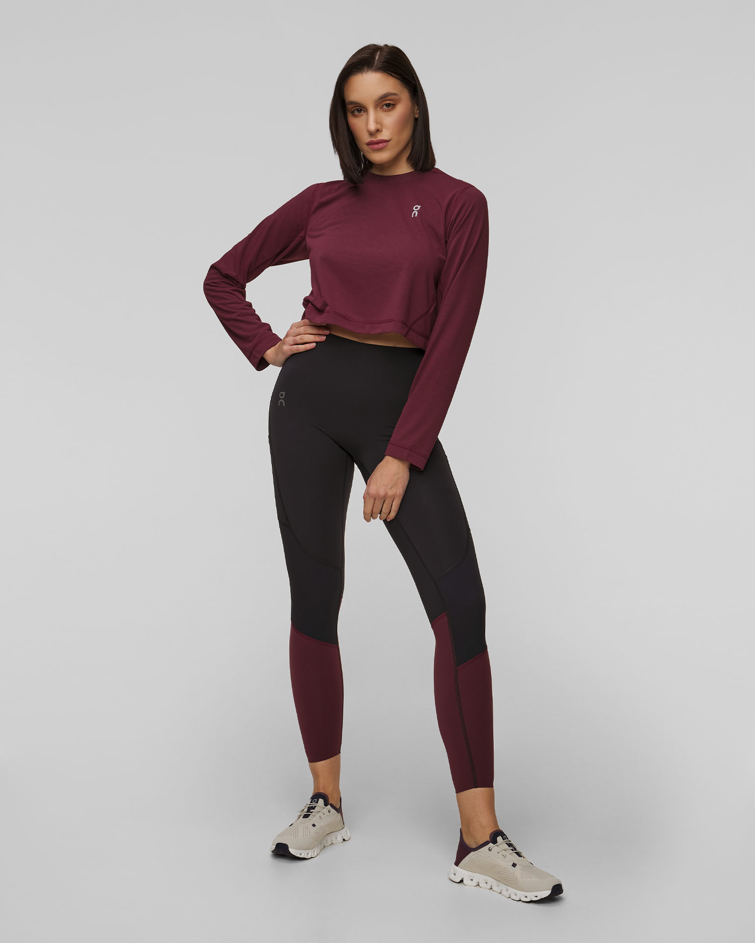 Tricou crop top cu mânecă lungă On Running Active Long-T Crop