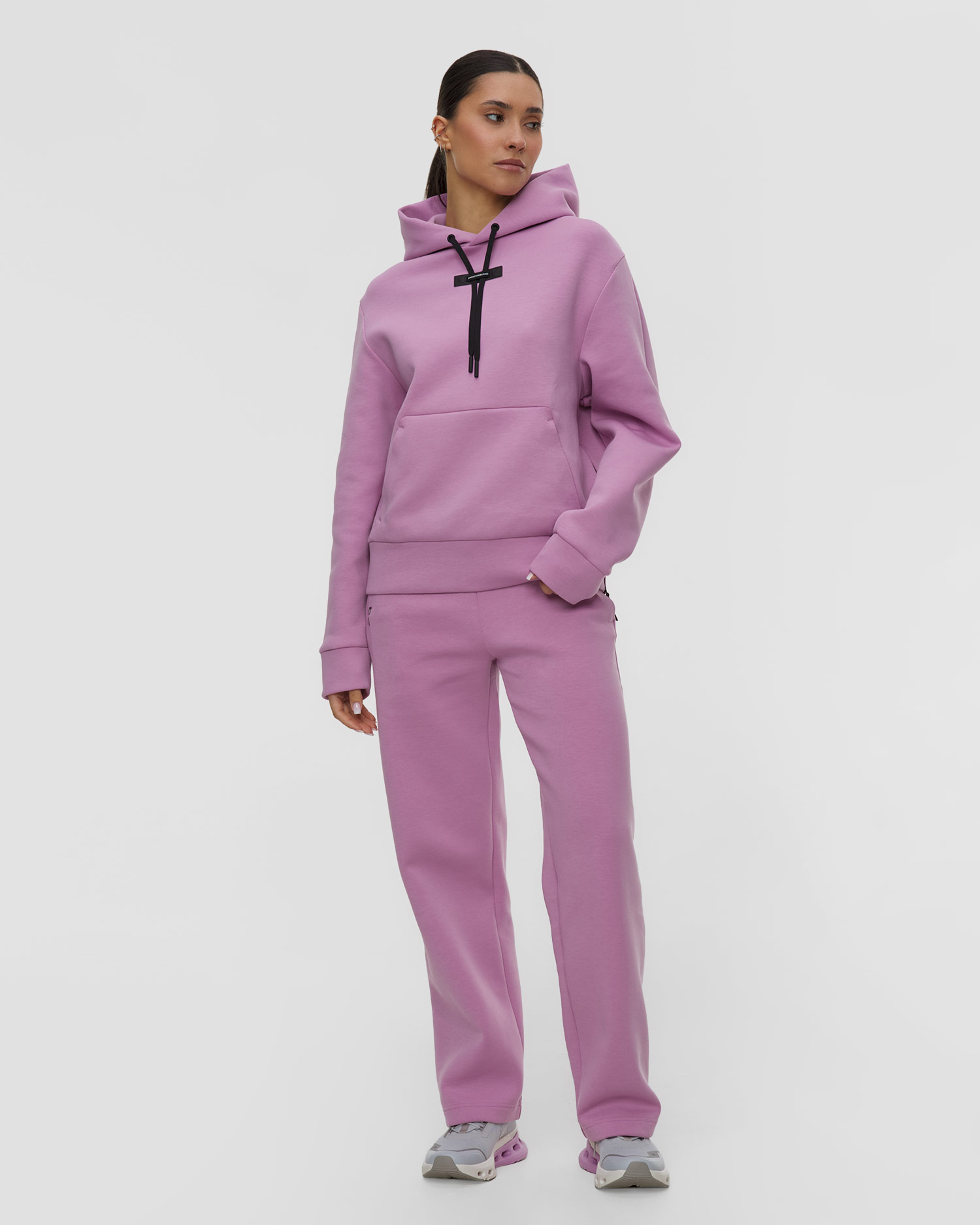 Bluza dresowa damska On Focus Tech Hoodie różowa