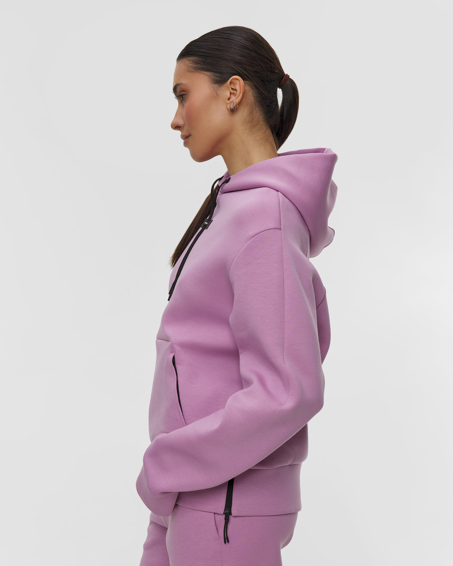 Bluza dresowa damska On Focus Tech Hoodie różowa