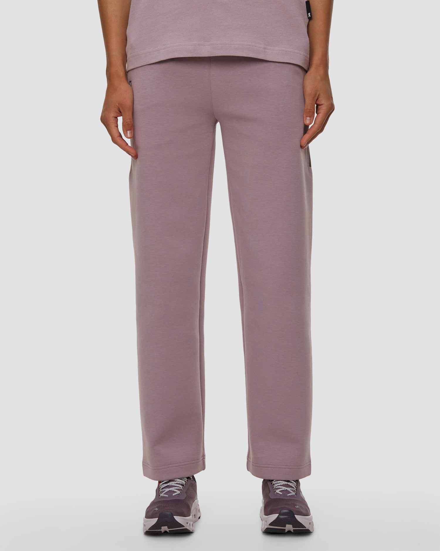 Spodnie dresowe damskie On Focus Tech Sweatpants fioletowe, Kolor/Wzór: Fioletowy