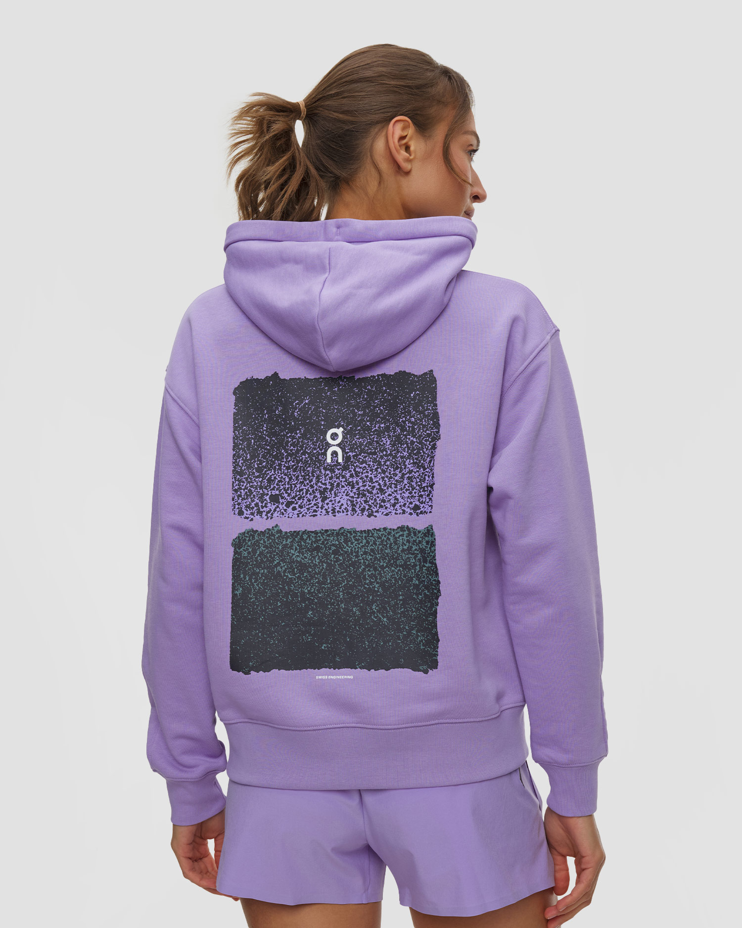 Felpa con cappuccio da donna On Club Hoodie Fade viola