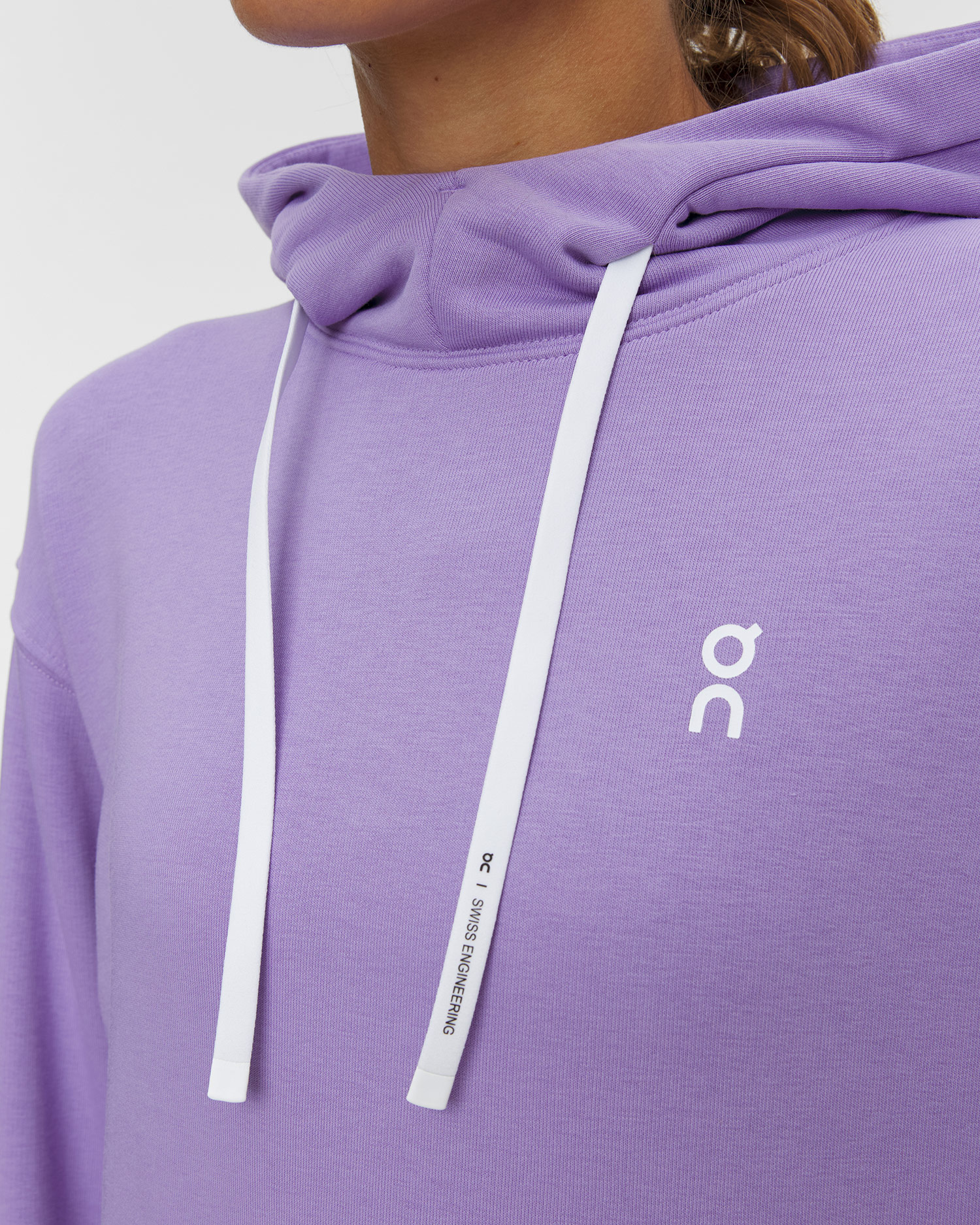 Felpa con cappuccio da donna On Club Hoodie Fade viola
