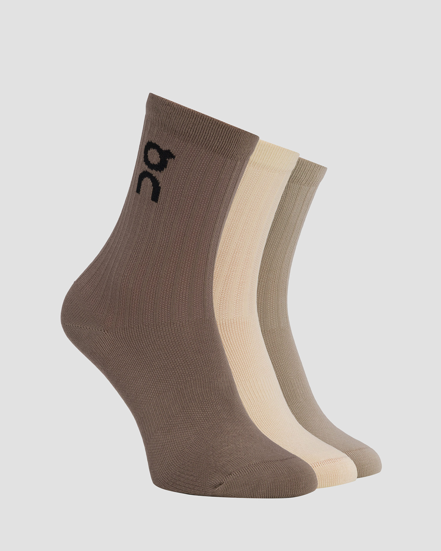 Skarpety wysokie On Logo Sock 3-pack, Kolor/Wzór: Beżowy,Brązowy