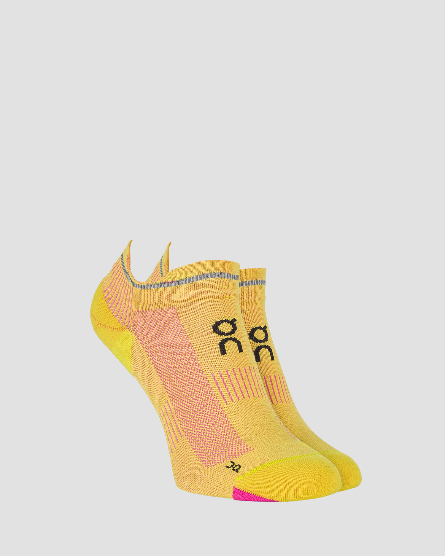 Calzini da corsa On Elite Run Sock Low giallo-rosa, Colore/Disegno: Różowy,Żółty