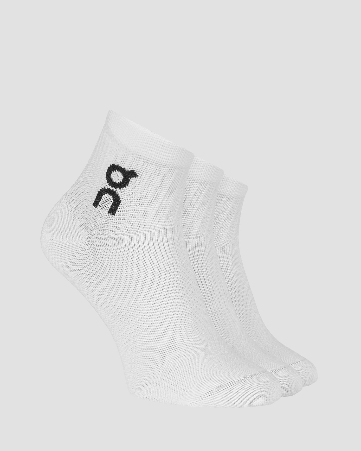 On Logo Sock Mid 3-pack Socken, Farbe/Muster: Biały