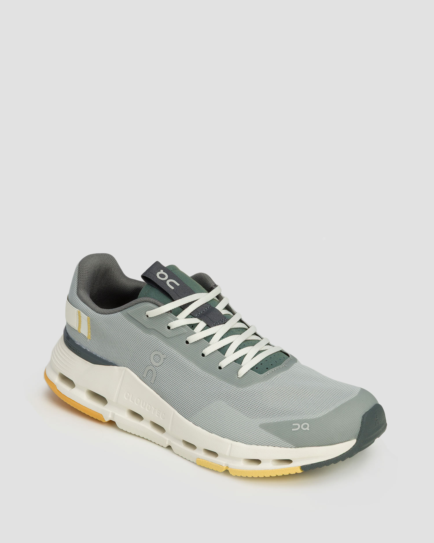 Chaussures grises et olives pour hommes On Running Cloudnova Form 2