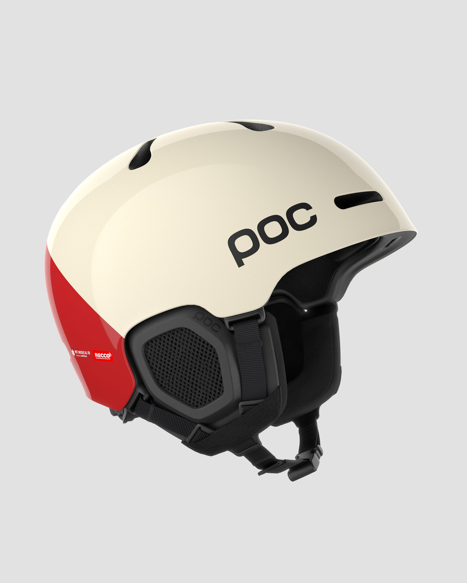 Casque de ski beige et rouge POC Fornix BC