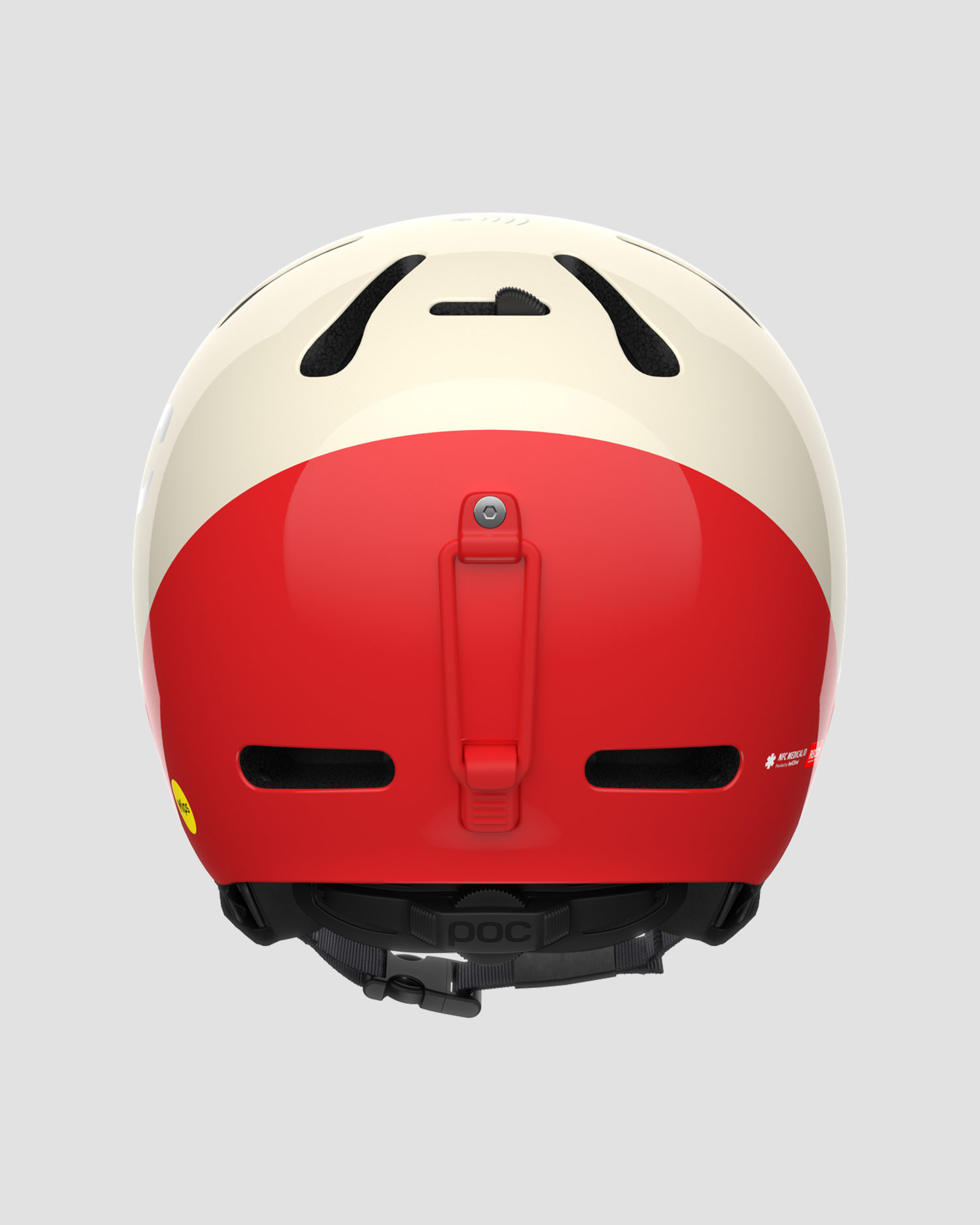 Casque de ski beige et rouge POC Fornix BC