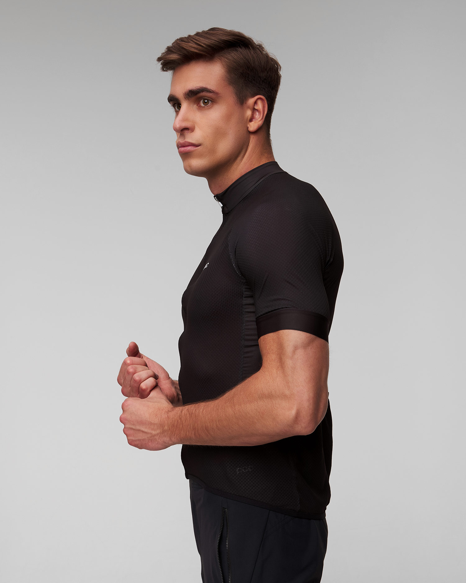 Maglietta nera da uomo POC M's Essential Road Logo Jersey