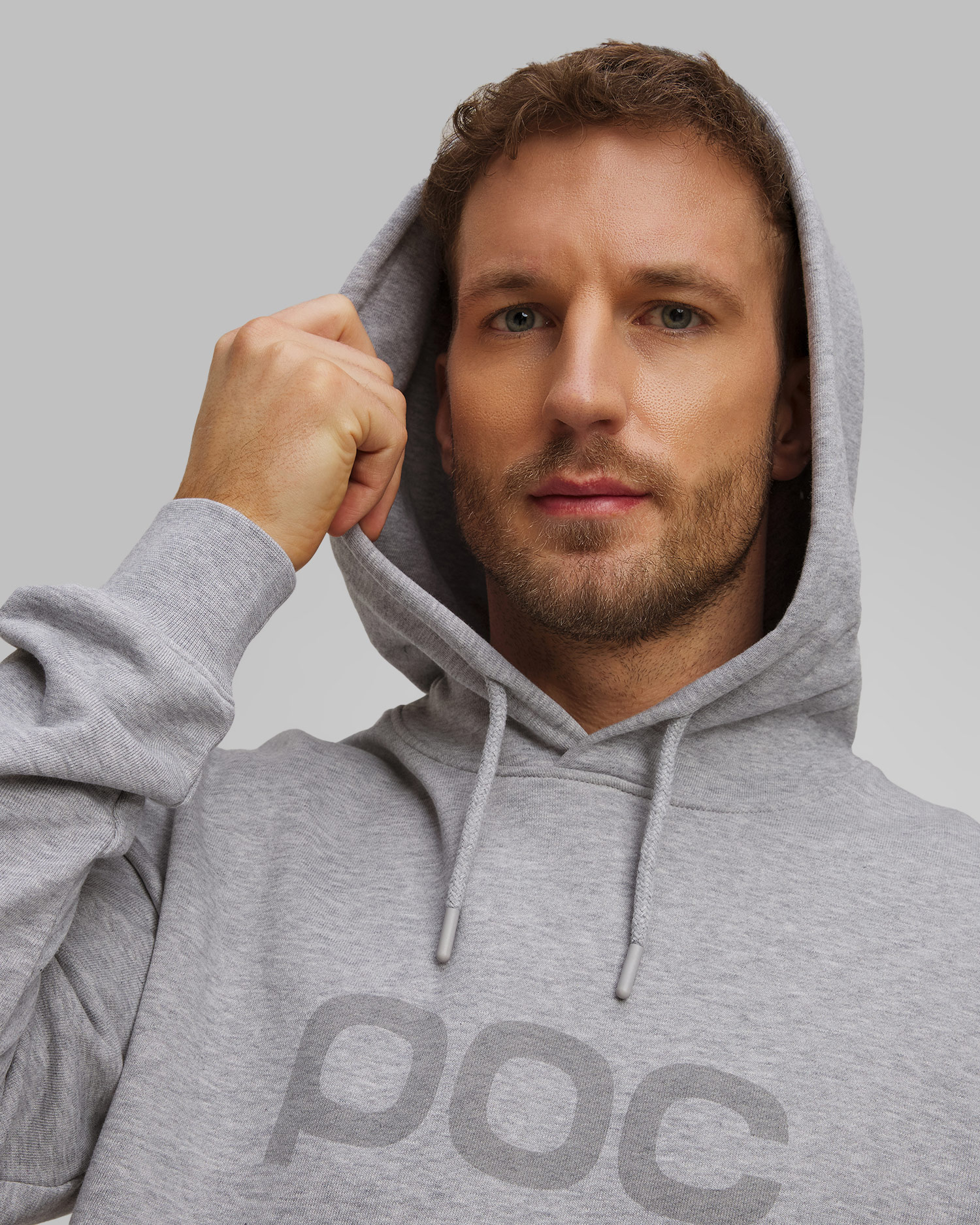 Men's white sweatshirt POC Hood grey