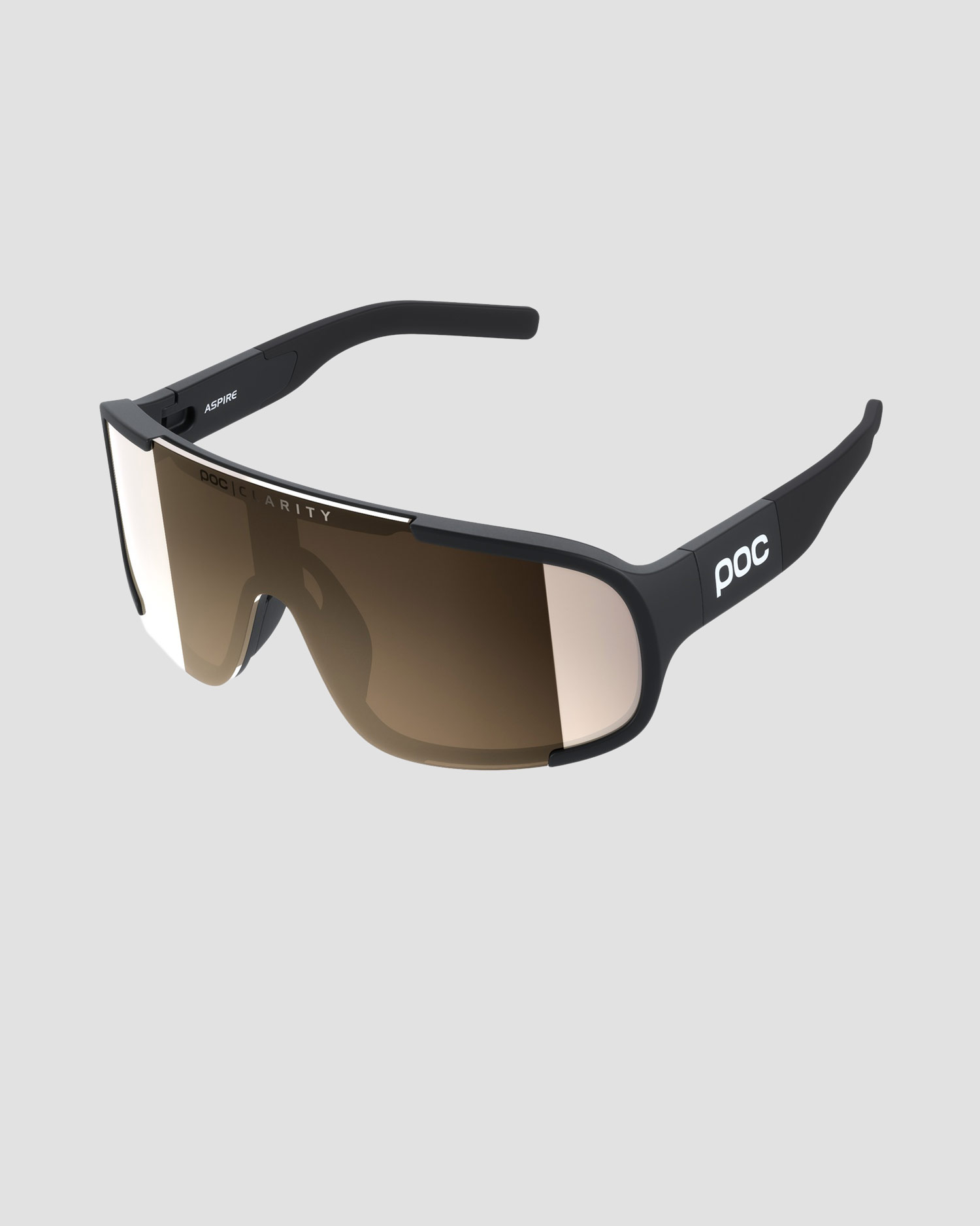 Lunettes de soleil noires POC Aspire avec verres Clarity Trail/Partly Sunny Silver