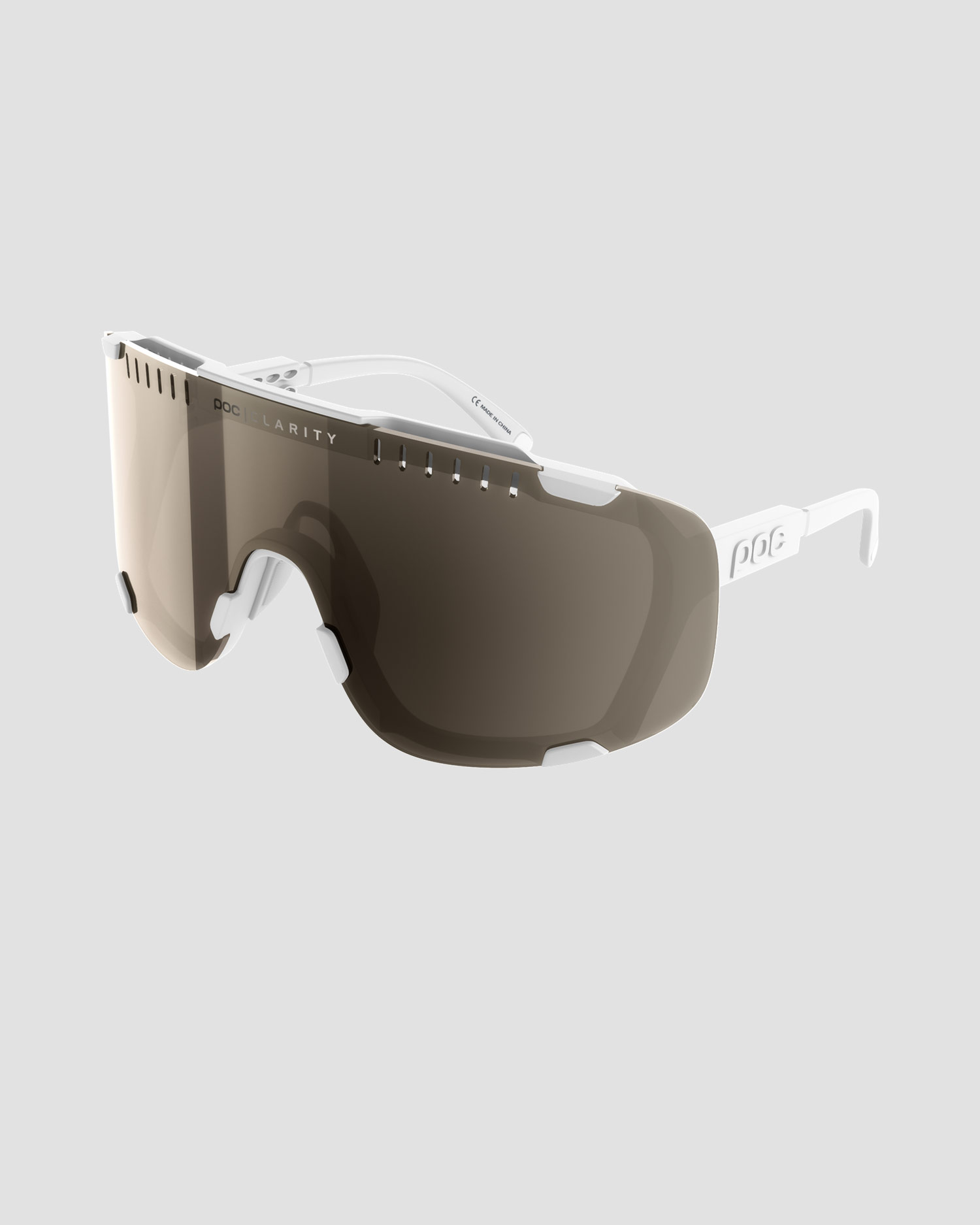 Lunettes de soleil blanches POC Devour avec verres Clarity Trail/Partly Sunny Silver