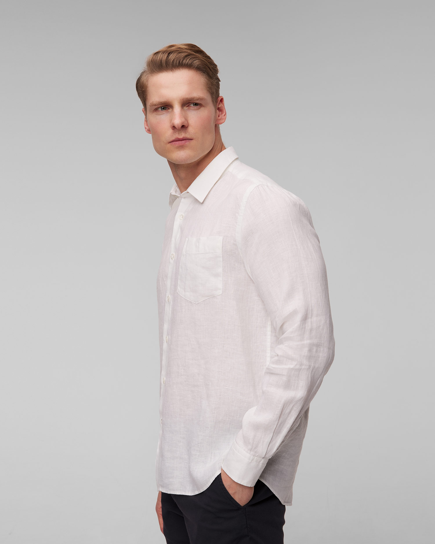 White men's linen shirt Vilebrequin Caroubis