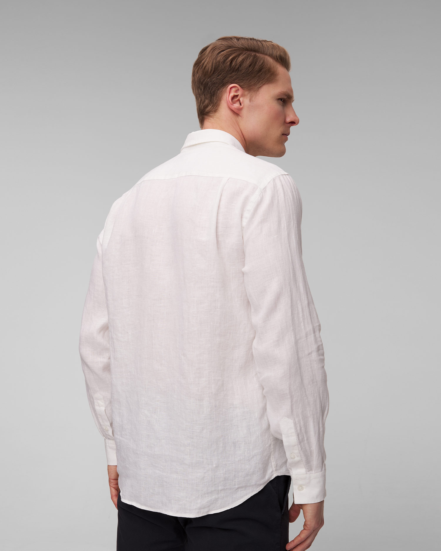 White men's linen shirt Vilebrequin Caroubis