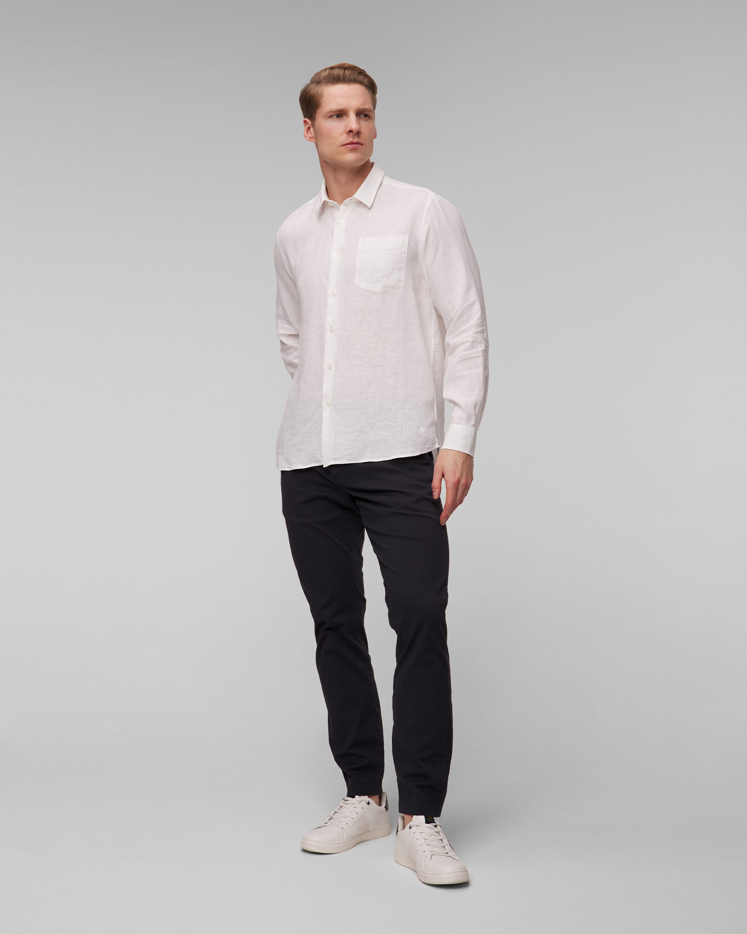 White men's linen shirt Vilebrequin Caroubis