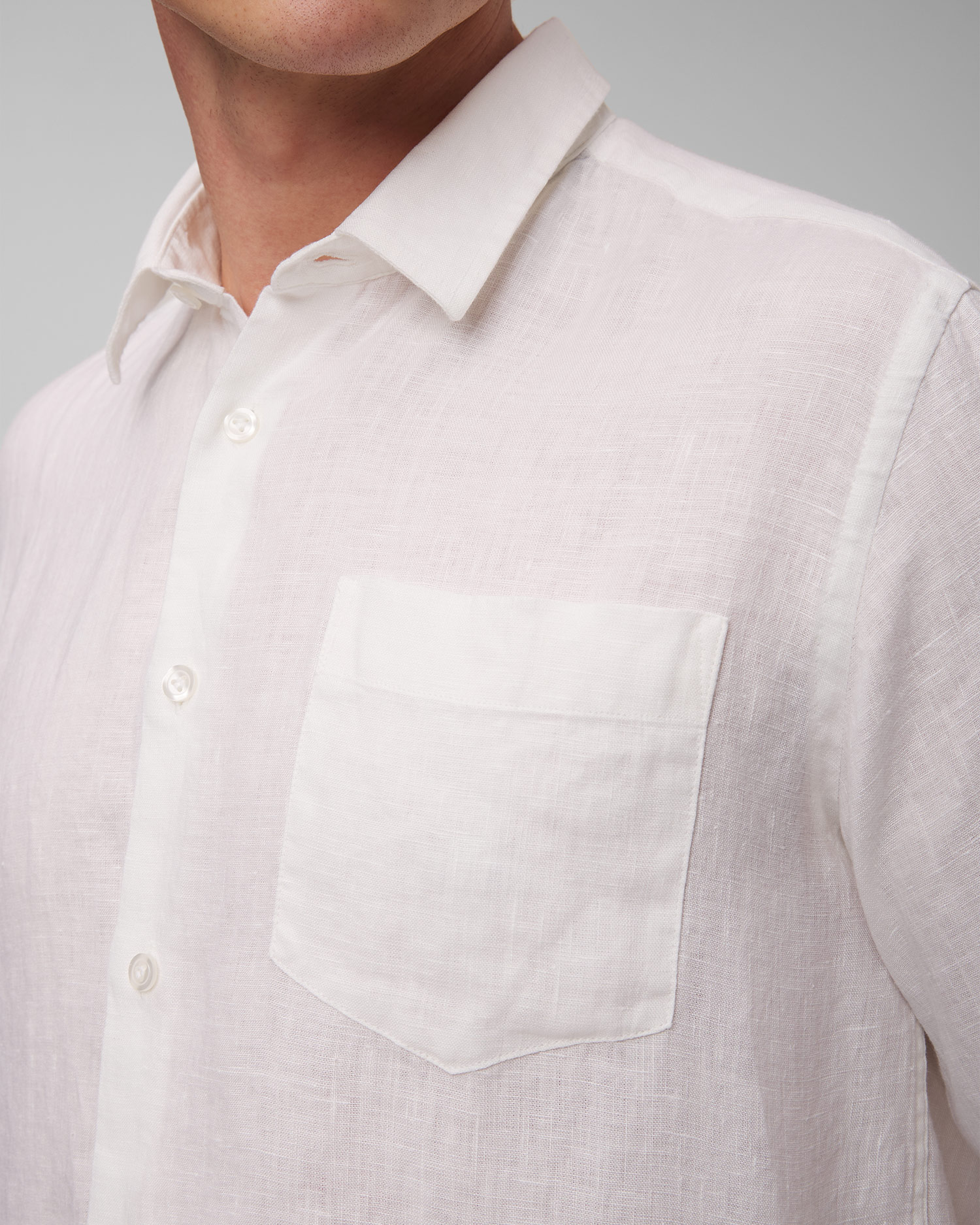 White men's linen shirt Vilebrequin Caroubis