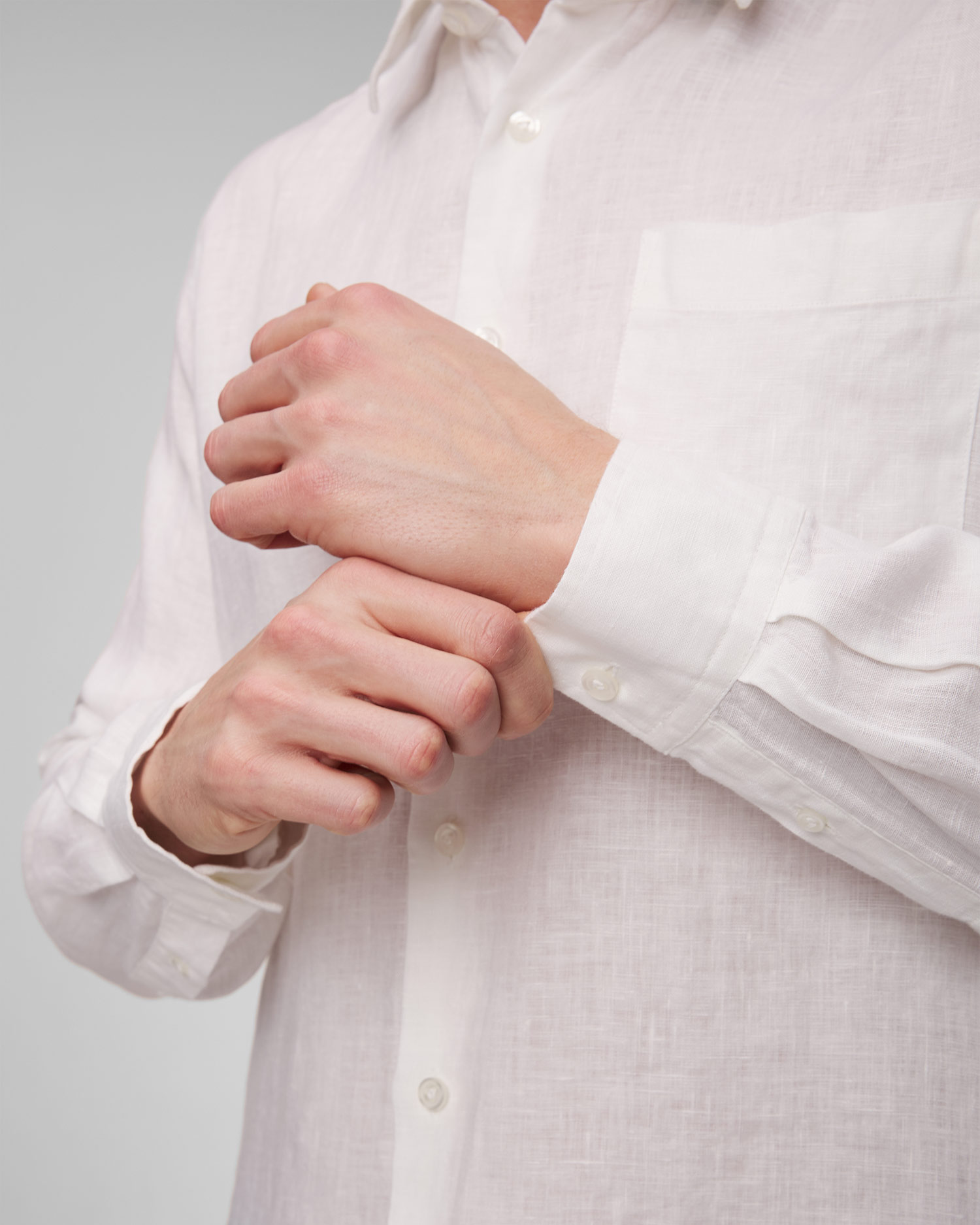 White men's linen shirt Vilebrequin Caroubis