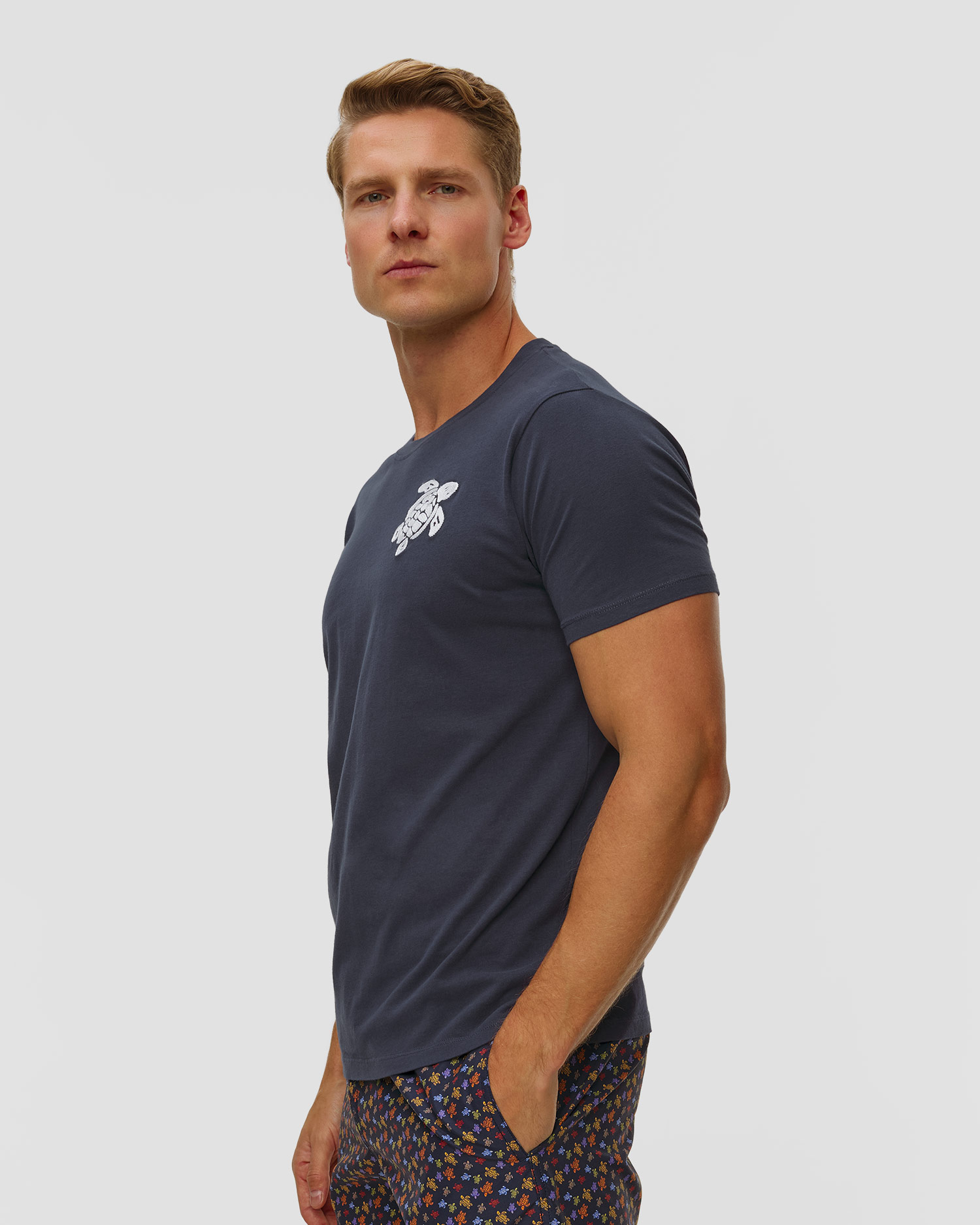 T-shirt męski z bawełny organicznej Vilebrequin Partisol