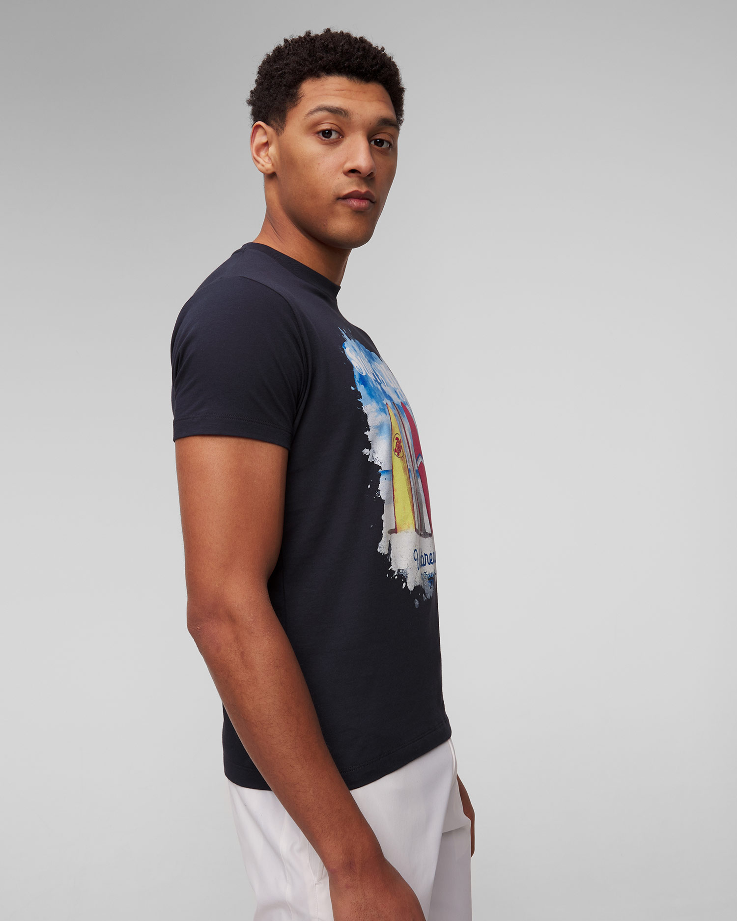 T-shirt imprimé bleu marine pour hommes Vilebrequin Portisol