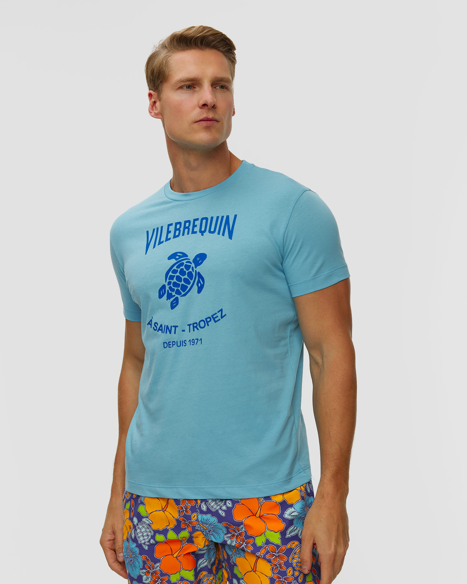 Tricou pentru bărbați Vilebrequin Portisol, Culoare/Model: Niebieski,Print