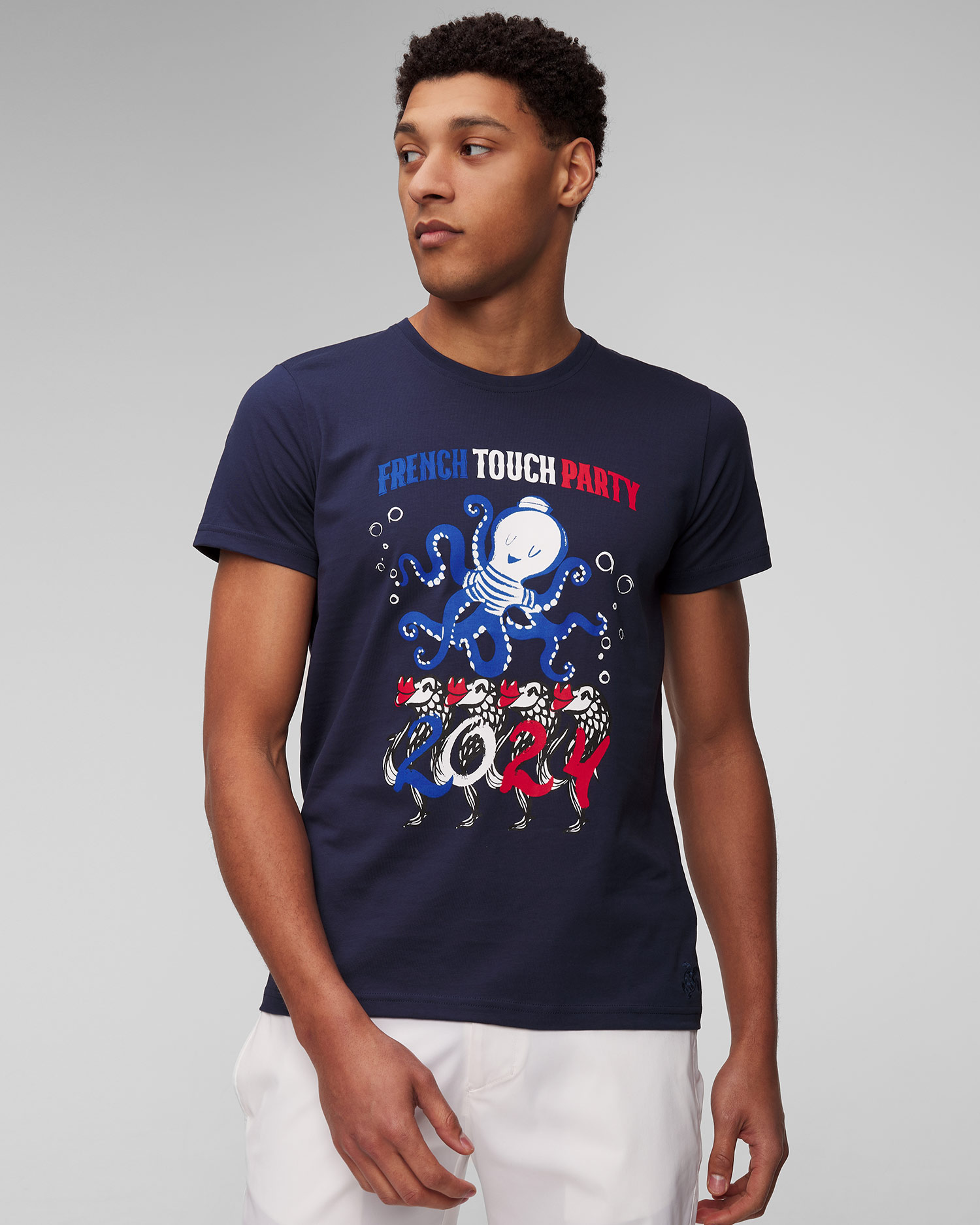 T-shirt bleu marine pour hommes Vilebrequin Thom 
