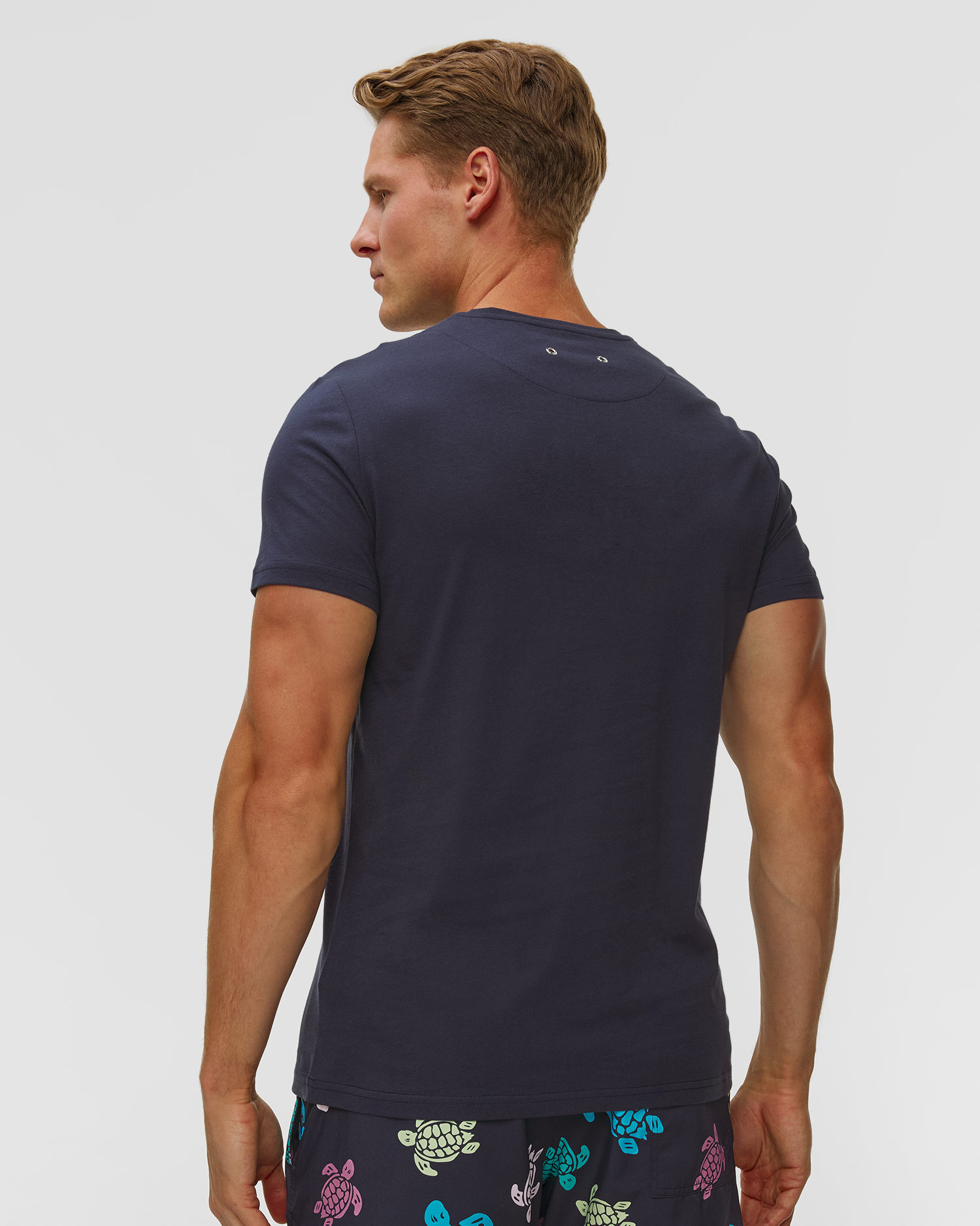 Granatowy T-shirt męski Vilebrequin Thom Tortues Multicolores