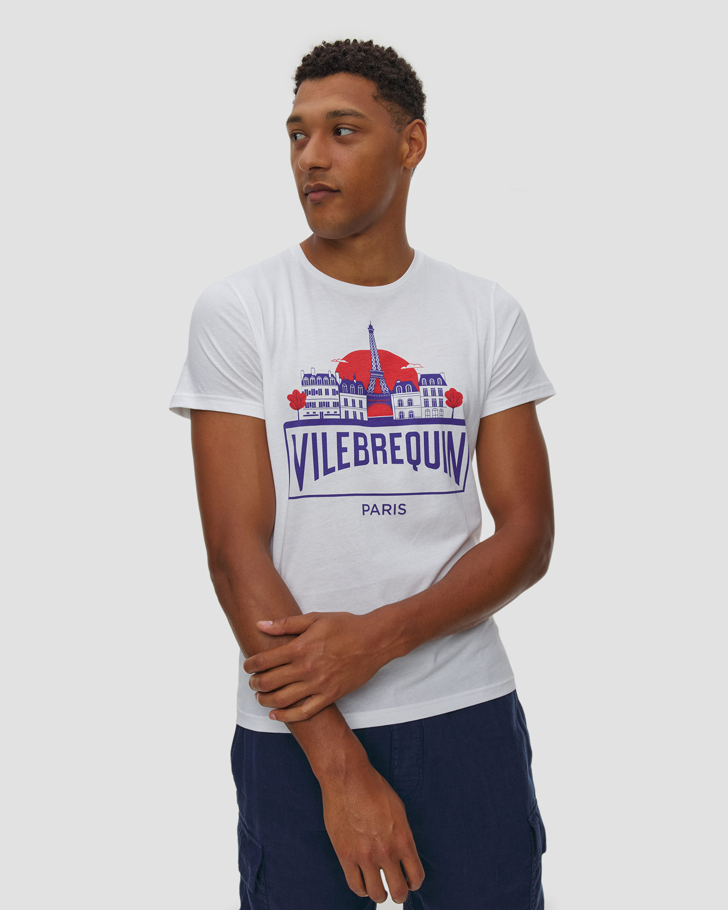 Vilebrequin Thom Herren-T-Shirt, Farbe/Muster: Biały