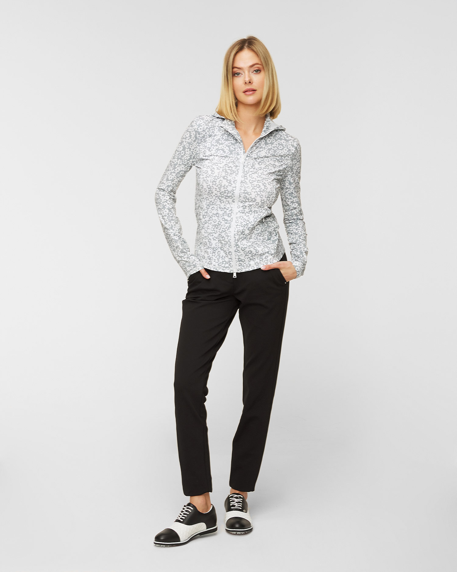 G/FORE FLORAL PRINT FULL ZIP Kapuzensweatshirt