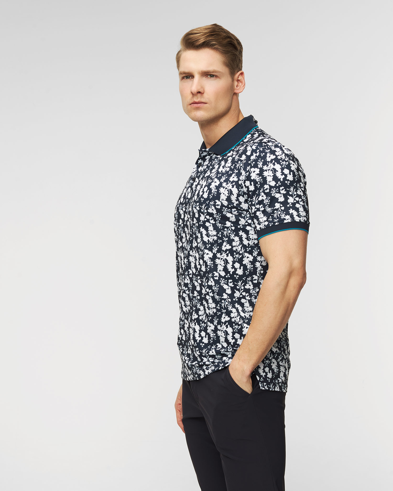 Polo G/Fore Blossom Rib Collar Tech Jersey