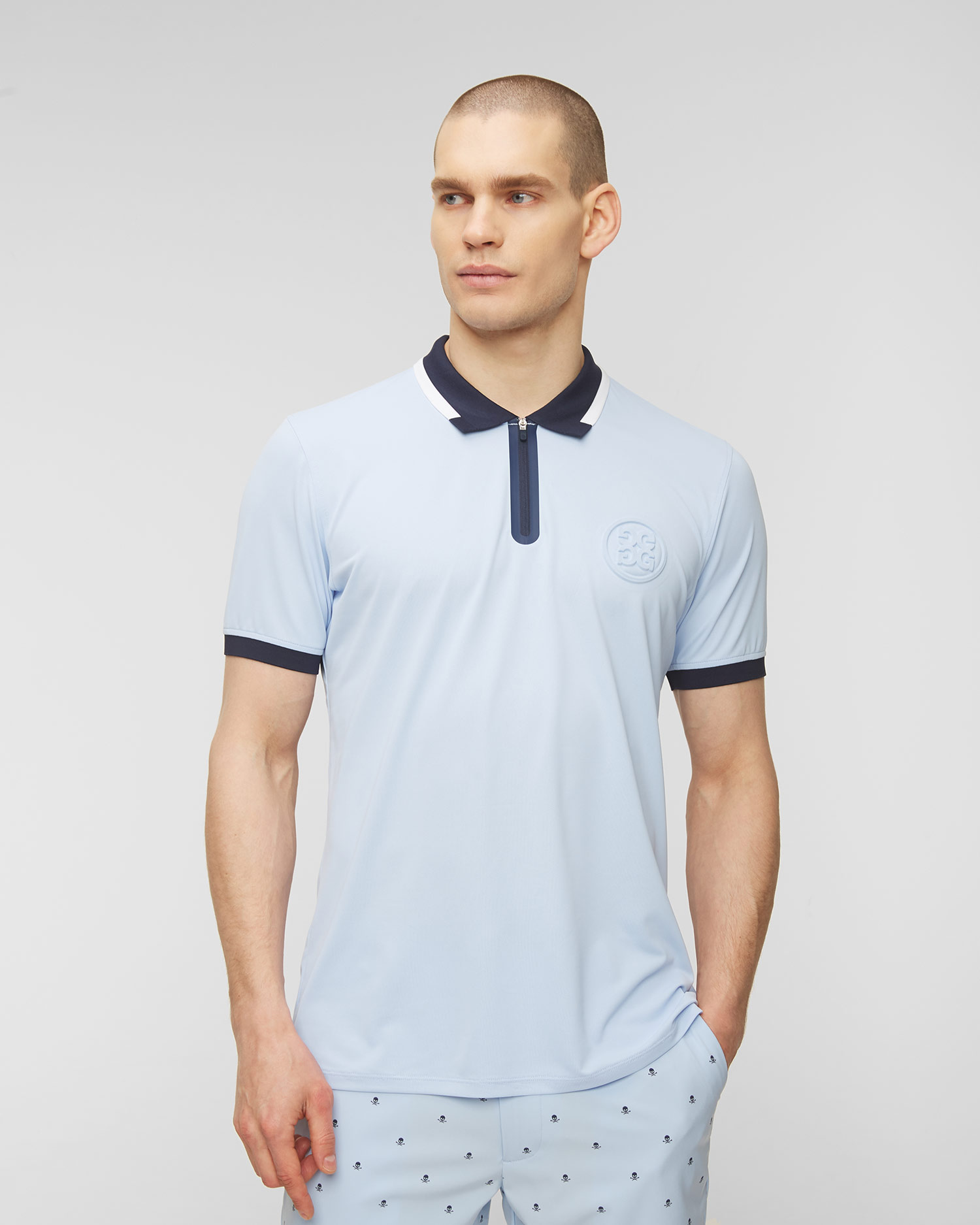 Polo G/Fore Embossed Logo Quarter Zip Tech Piqué