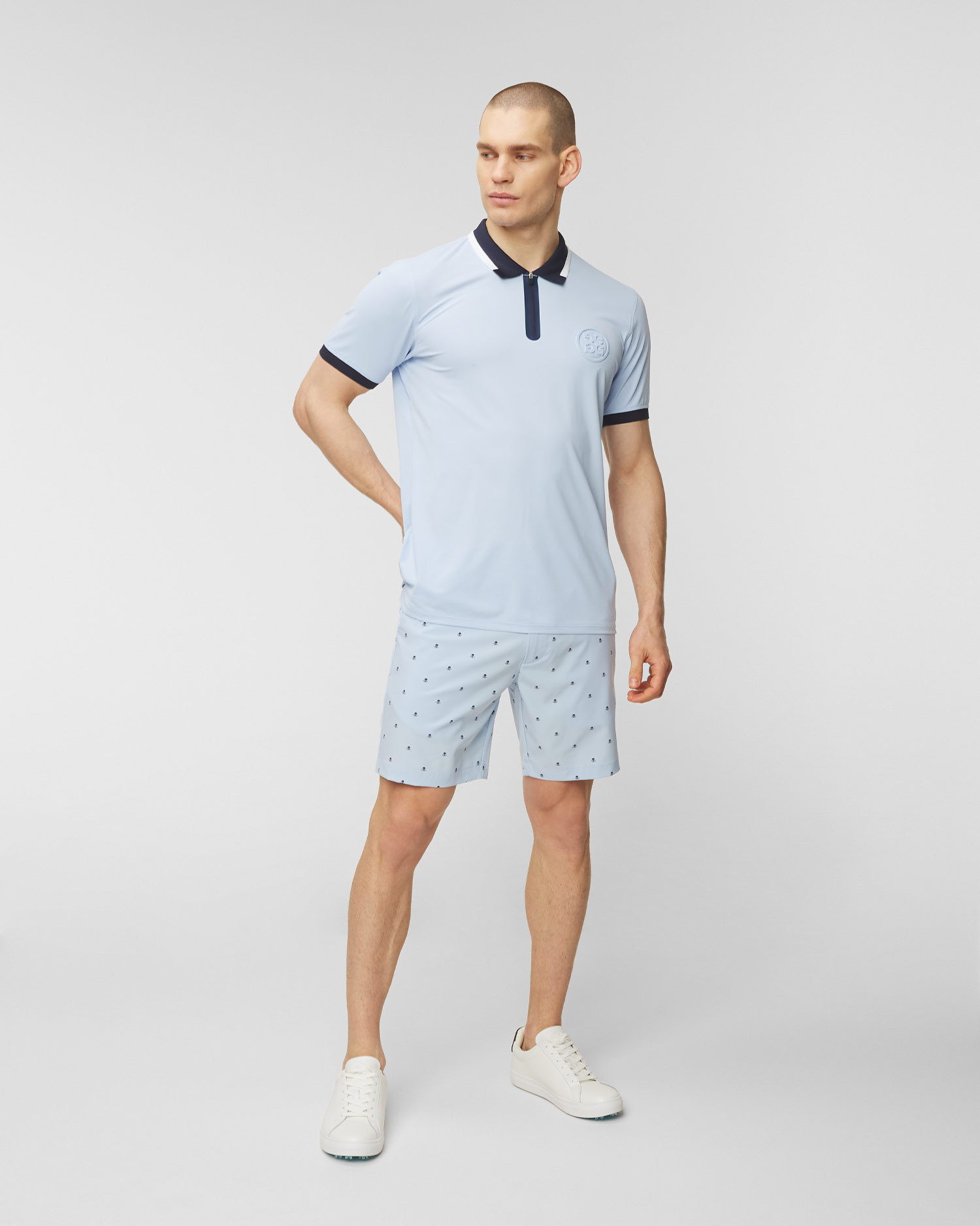 Polo G/Fore Embossed Logo Quarter Zip Tech Piqué