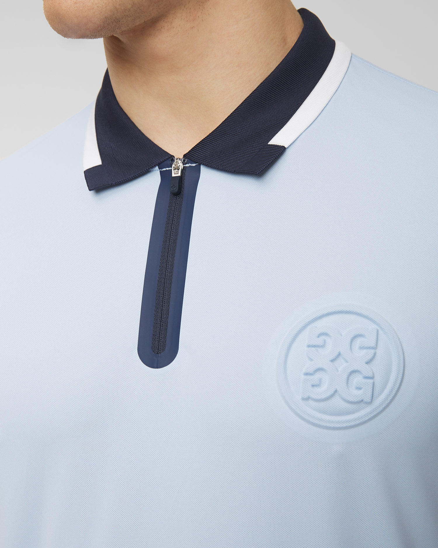 Polo G/Fore Embossed Logo Quarter Zip Tech Piqué