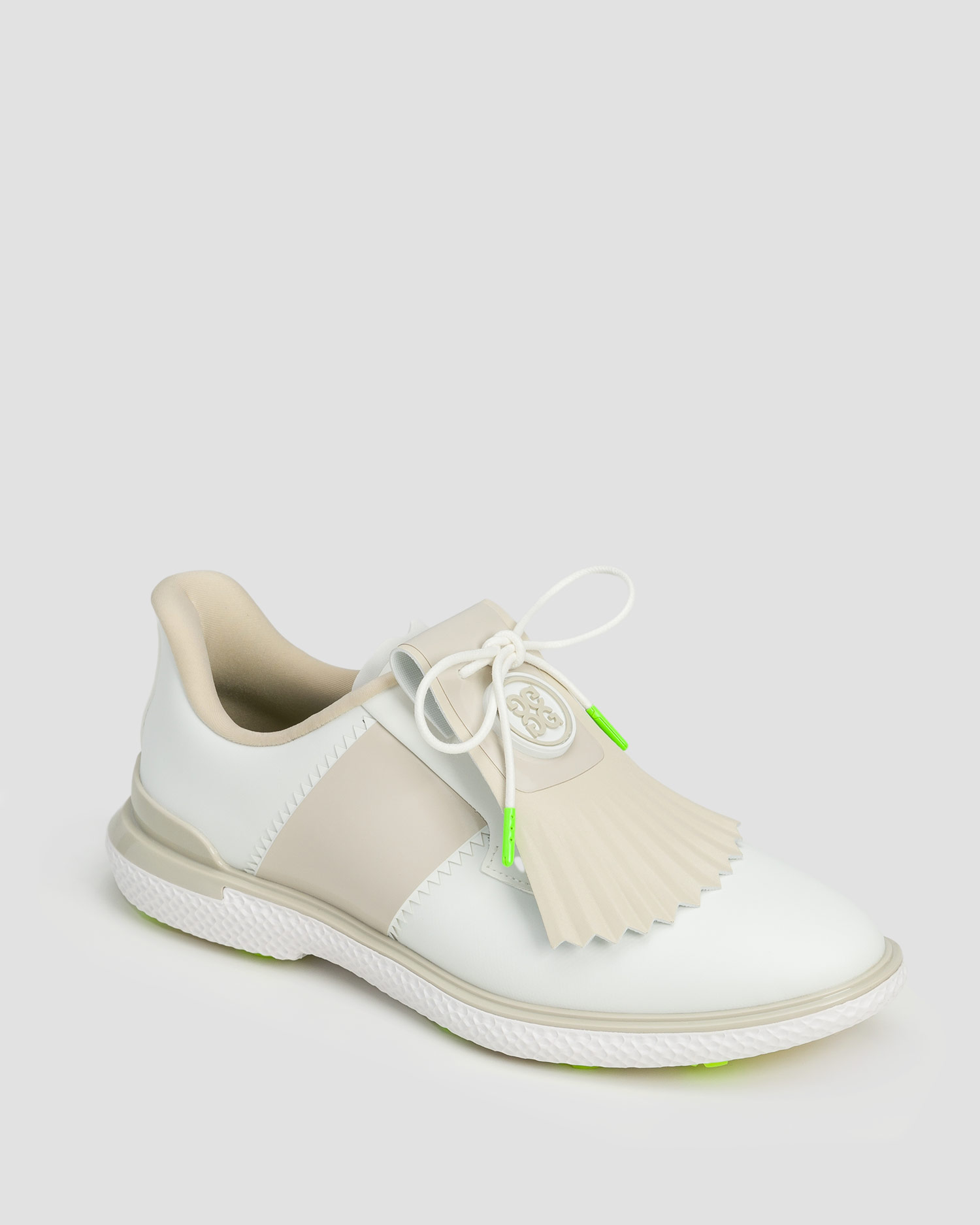 Chaussures de golf blanc et beige pour femmes G/Fore Gallivan2r Saddle Stripe