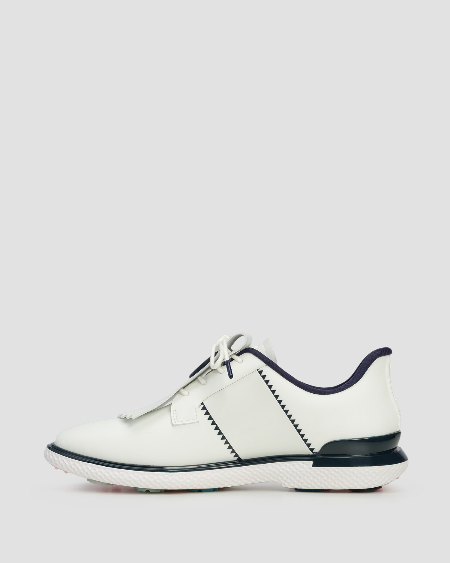 Buty golfowe damskie G/Fore Gallivan2r Saddle Stripe biało-granatowe