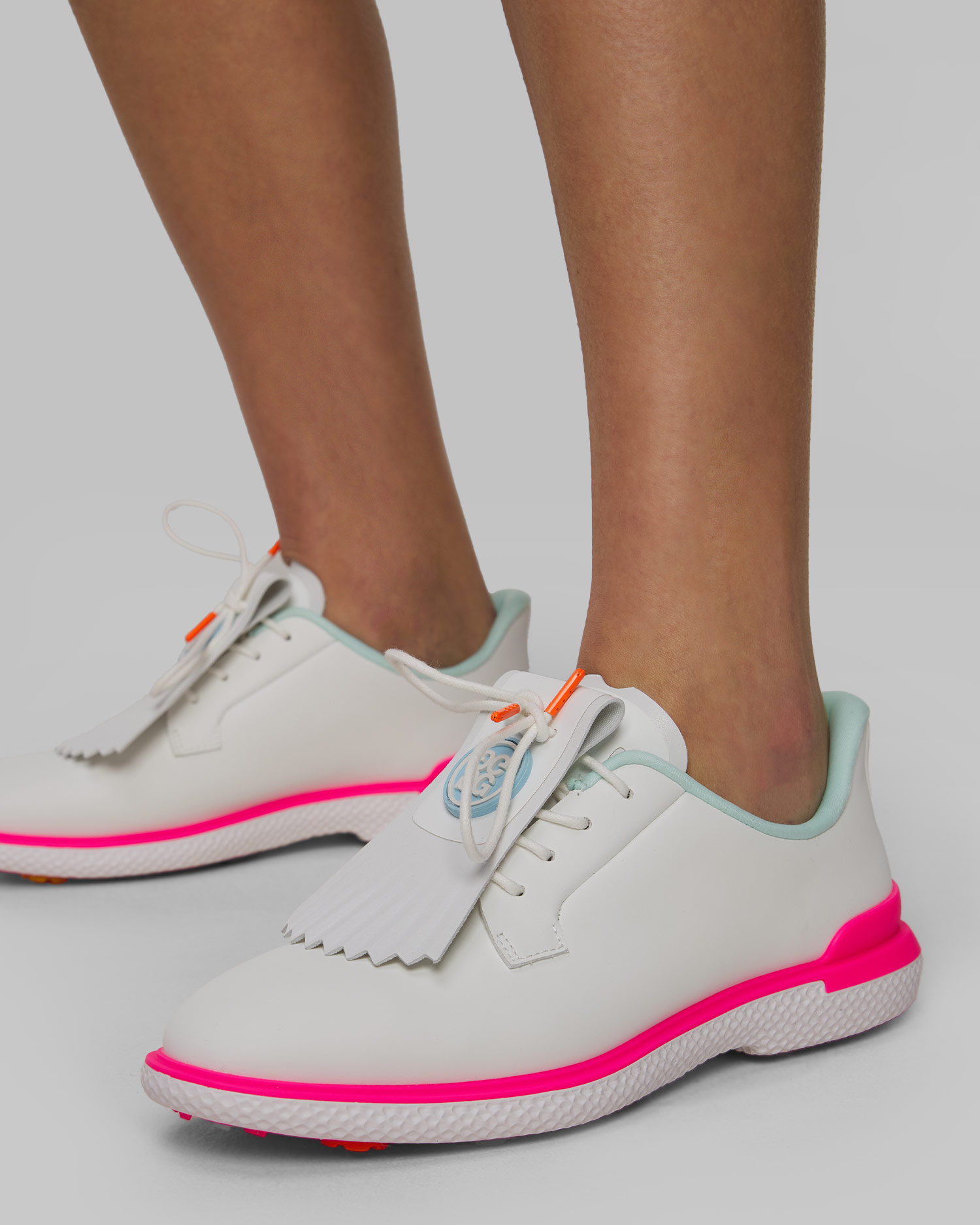 Women's golf shoes G/Fore Gallivan2r TPU Kiltie white-pink