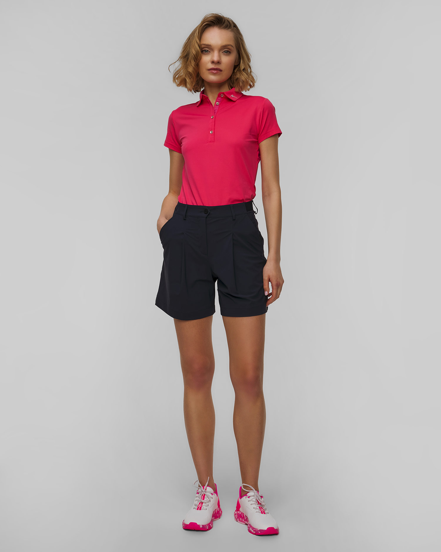 Women's golf shoes G/Fore Mg4+ Camo Sole TPU Golf white-pink