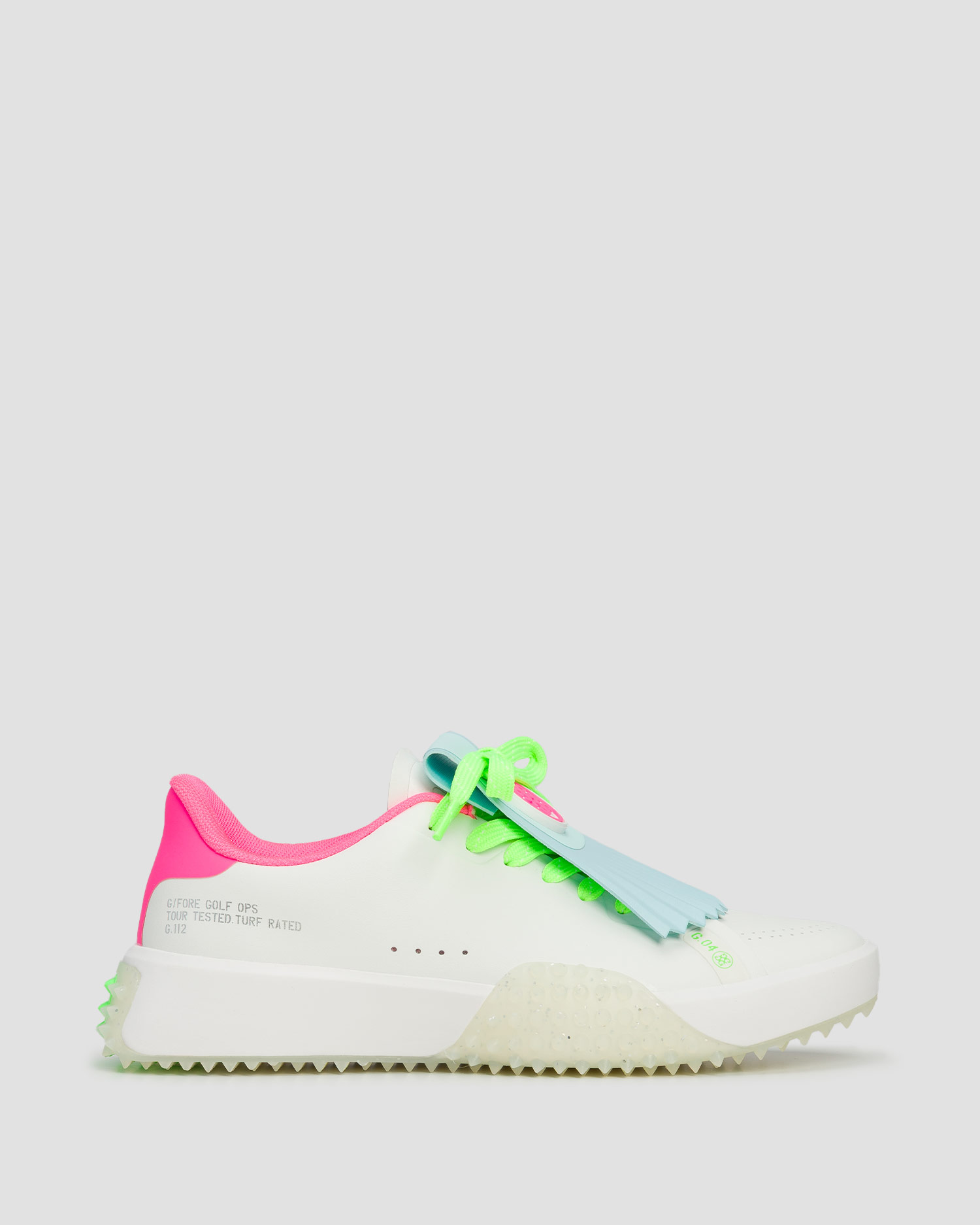 Buty golfowe damskie G/Fore G.112 Kiltie biało-różowe