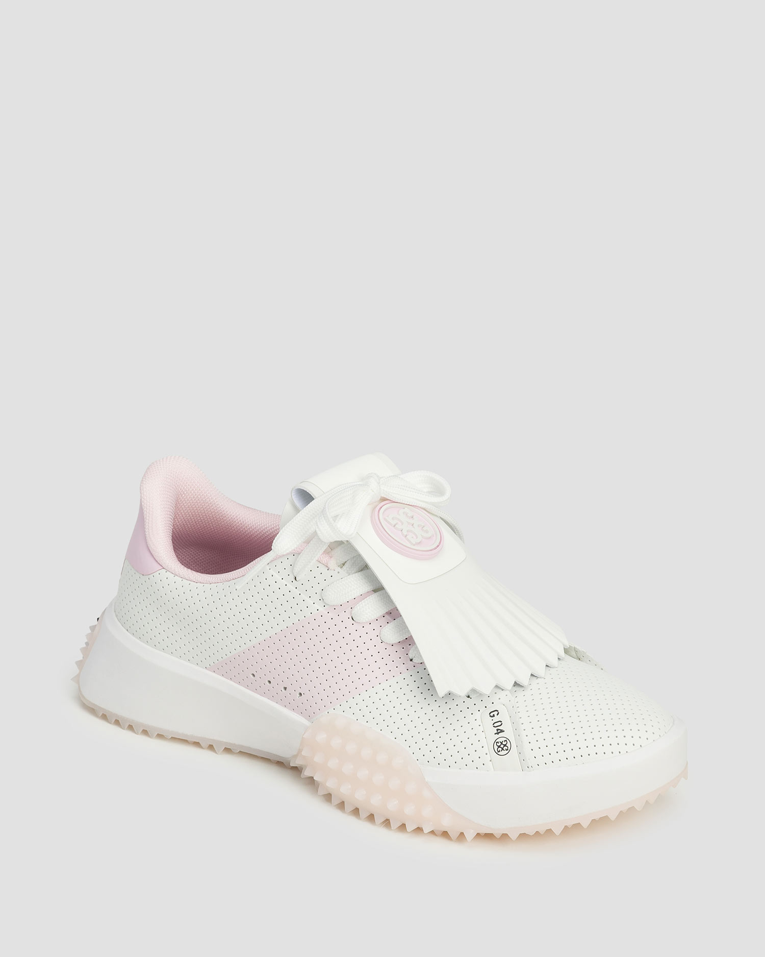 Pantofi de golf pentru femei G/Fore G.112 Perforated Kiltie alb și roz